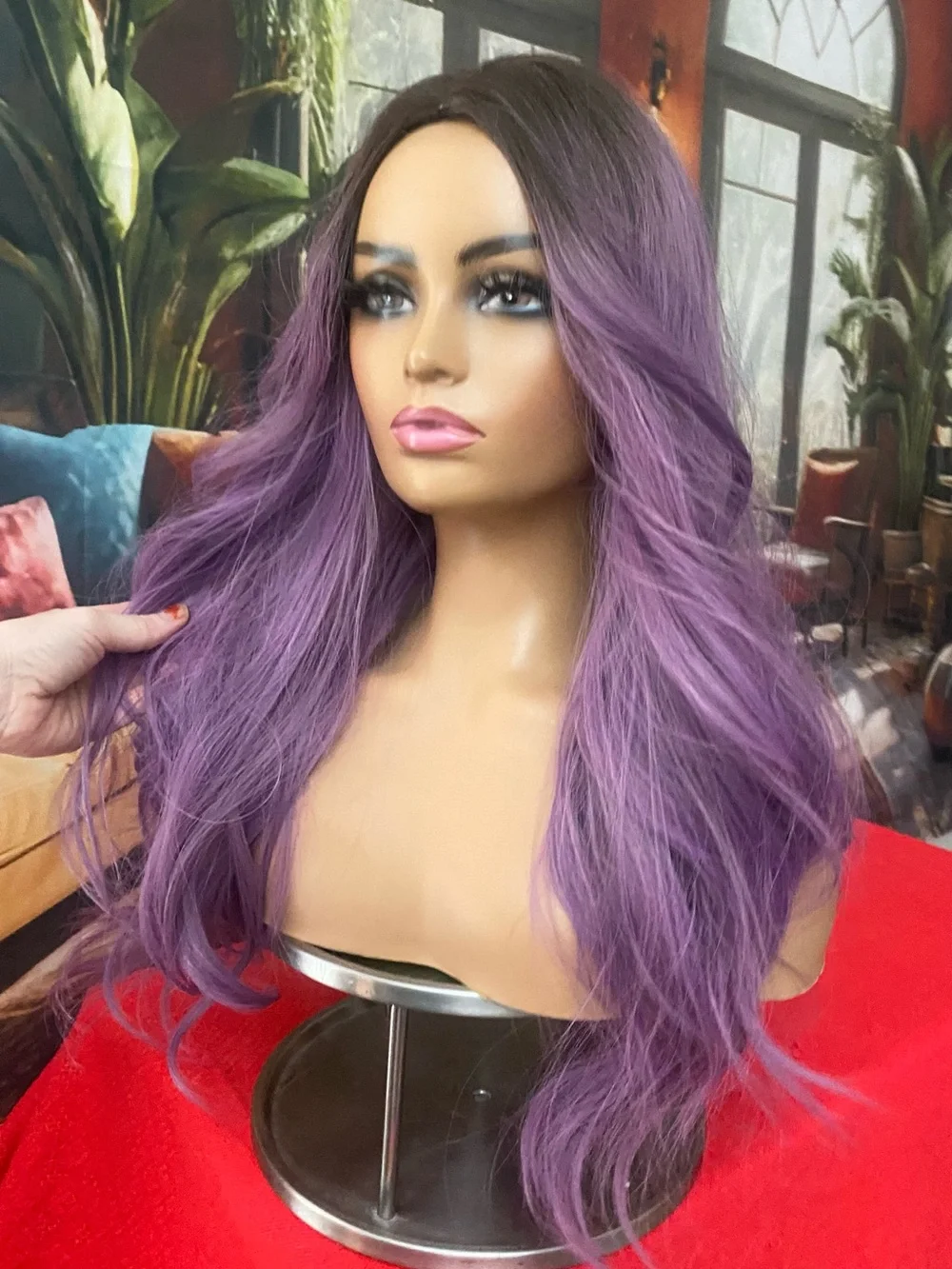 CLEARANCE Purple Long rooted Wig